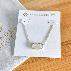 Iridescent Drusy Elisa Pendant Necklace in Gold